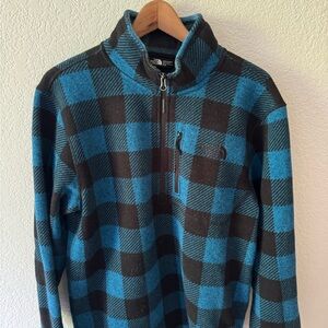 The North Face Blue and Brown Zip Up Sweater